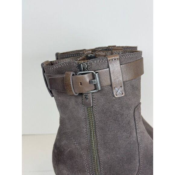 Trask Women's Size 8M Brown Suede Madison Moto Boots Block Heels - Picture 5 of 7